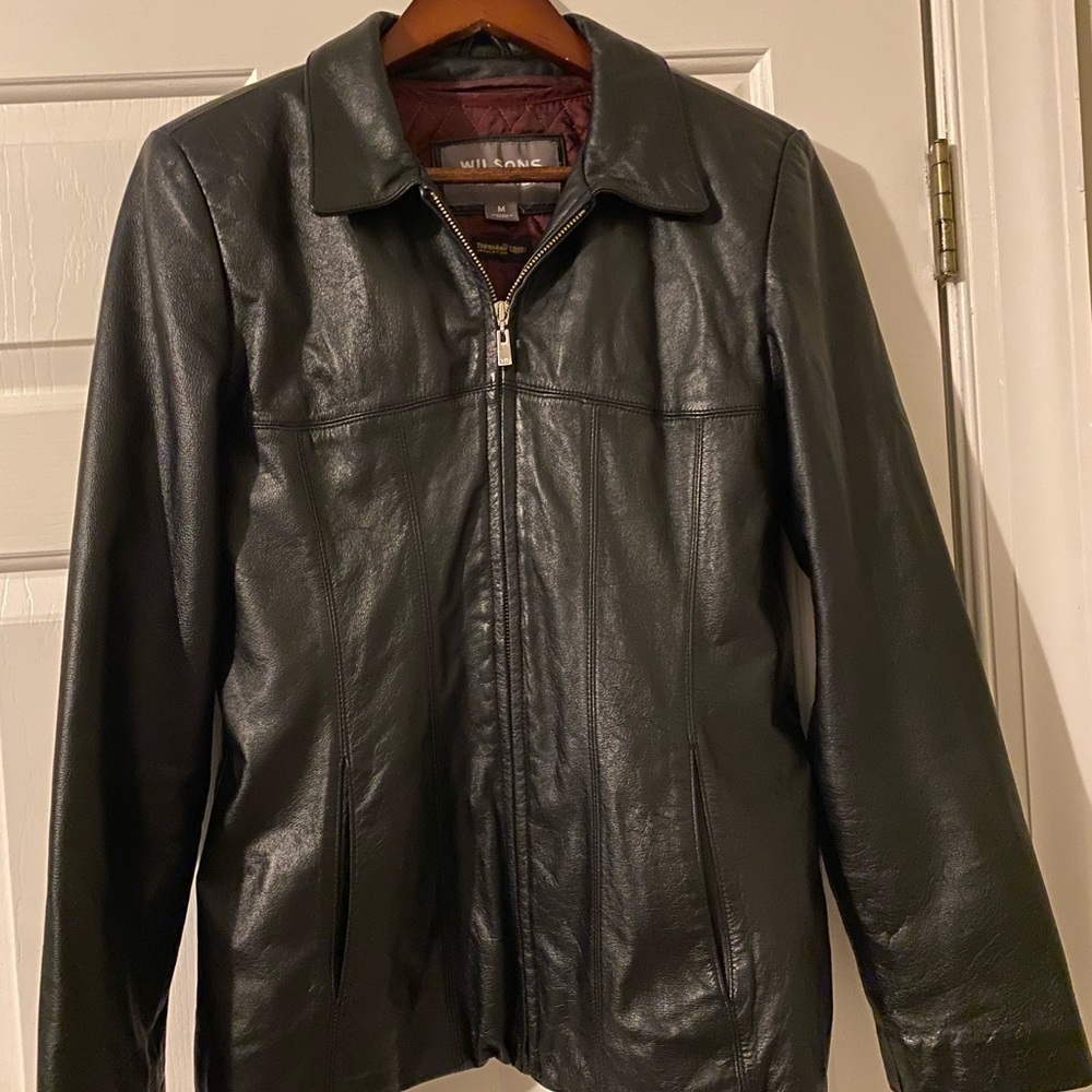 Wilson's Leather Black Real Leather Jacket